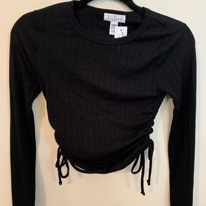 Long sleeve sinch side crop top